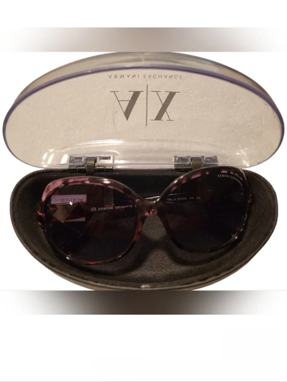Y2K Armani Exchange A/X Oversize Square Sunglasses A/X 249/S Rose Pink Tortoise